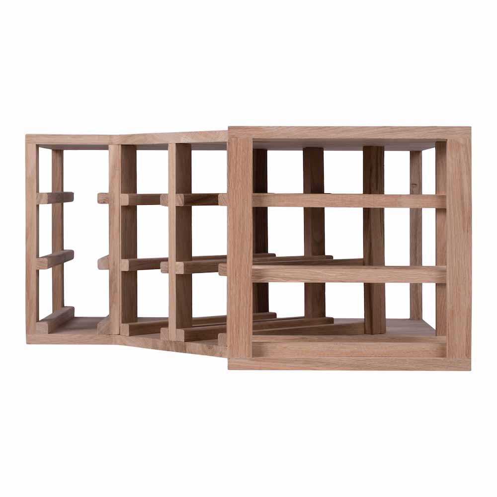 12 bottle Oak Corner Wine Rack - Wine Rack Store