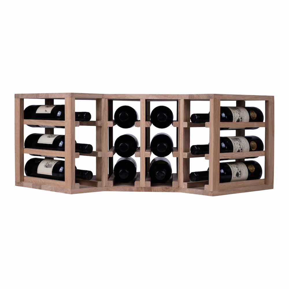 12 bottle Oak Corner Wine Rack - Wine Rack Store