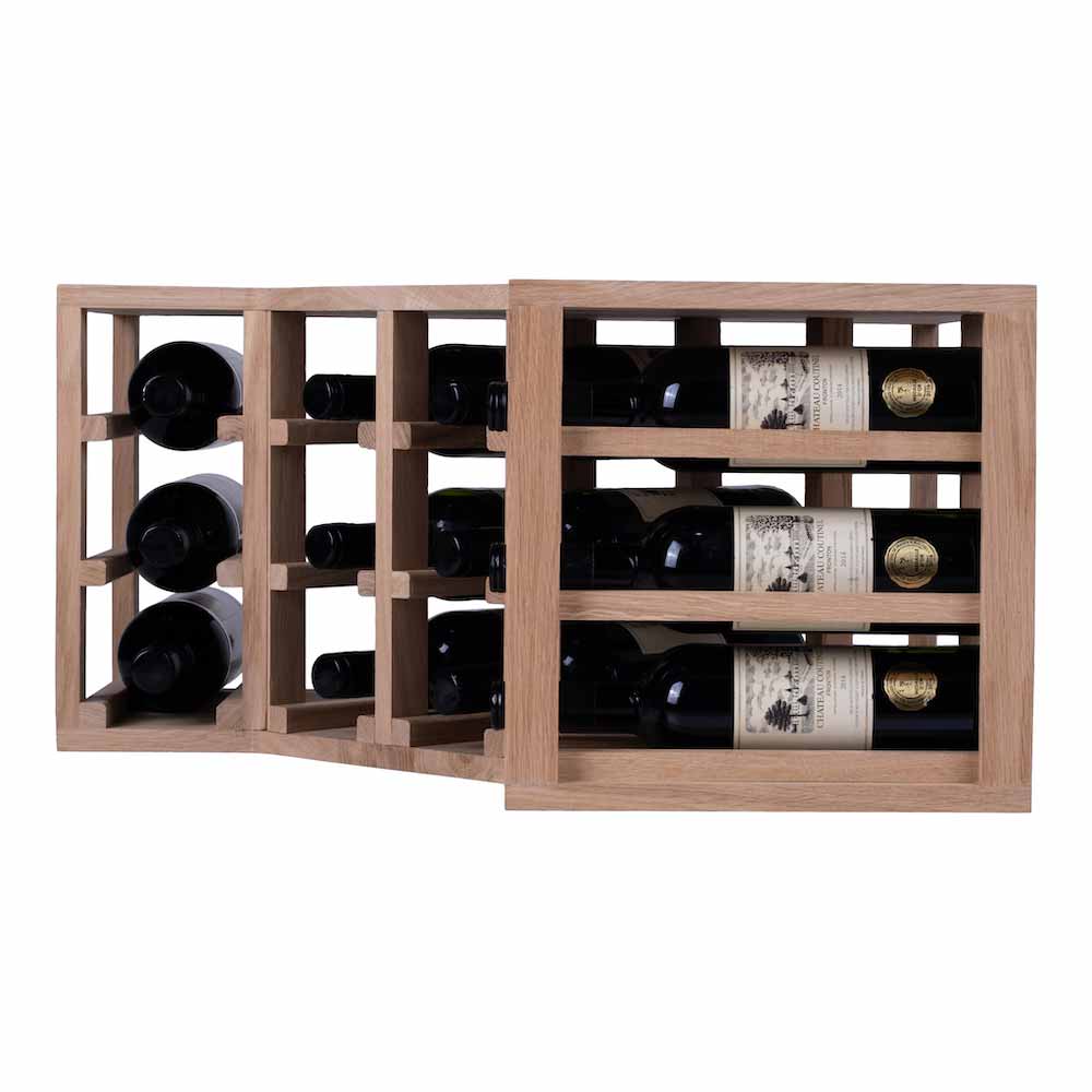 12 bottle Oak Corner Wine Rack - Wine Rack Store