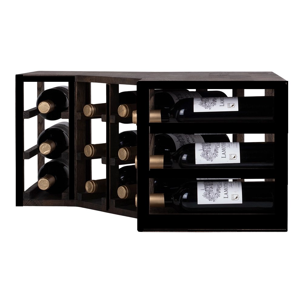 12 bottle Oak Corner Wine Rack - Wine Rack Store