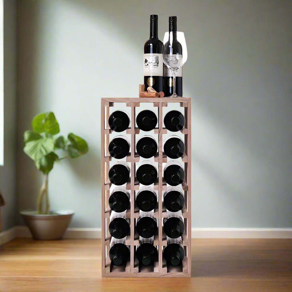 18 Bottles Oak Wine Rack - Wine Rack Store