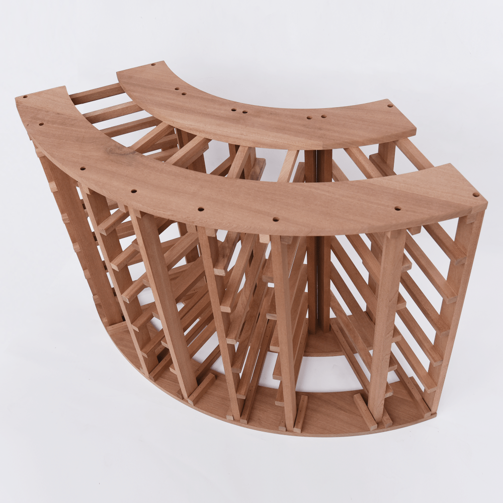 24 bottle Sapele Hardwood Corner Wine Rack - Wine Rack Store