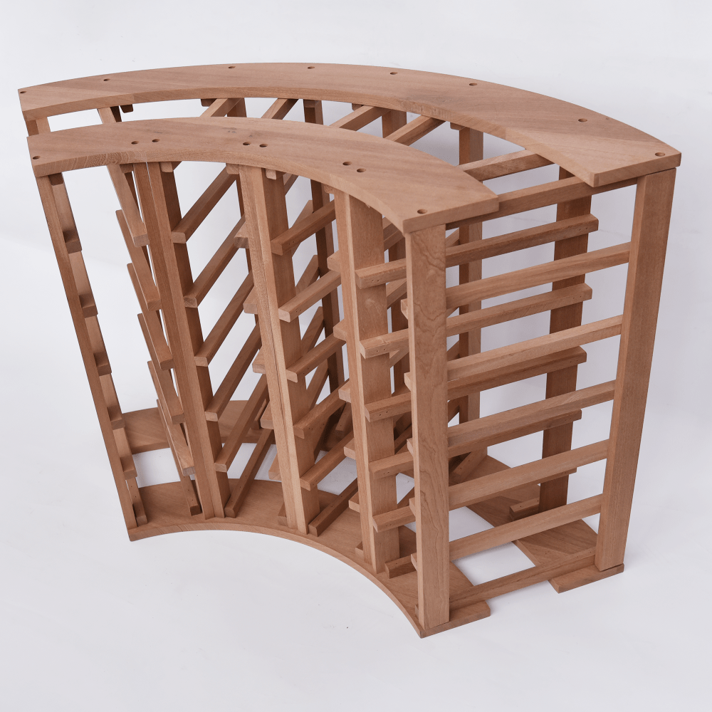24 bottle Sapele Hardwood Corner Wine Rack - Wine Rack Store