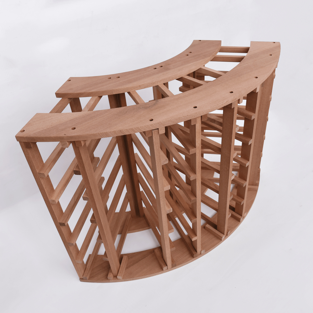 24 bottle Sapele Hardwood Corner Wine Rack - Wine Rack Store