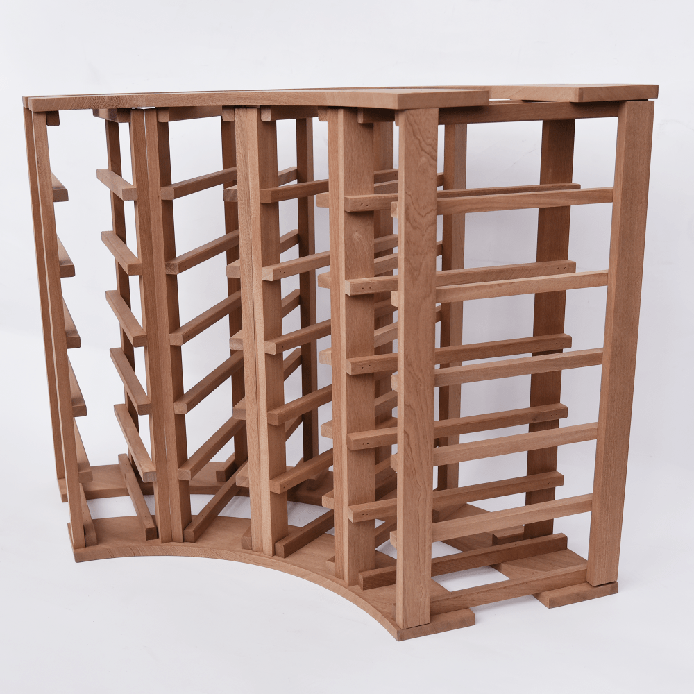 24 bottle Sapele Hardwood Corner Wine Rack - Wine Rack Store