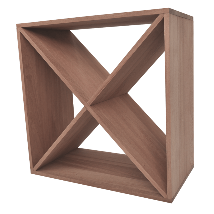 Sapele Hardwood X Module Cube Wine Rack - Wine Rack Store