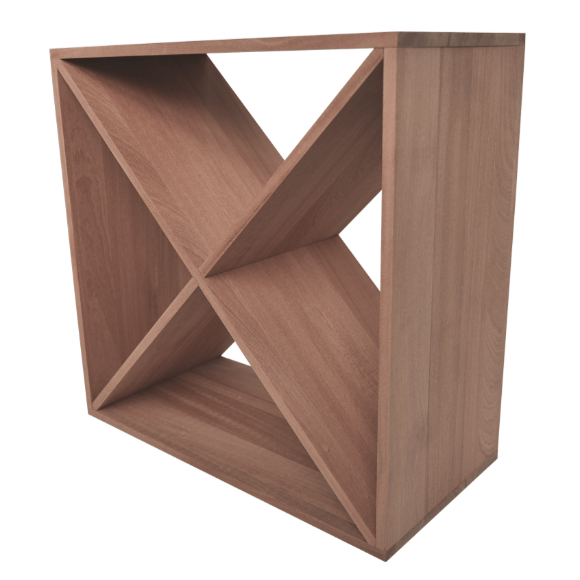 Sapele Hardwood X Module Cube Wine Rack - Wine Rack Store