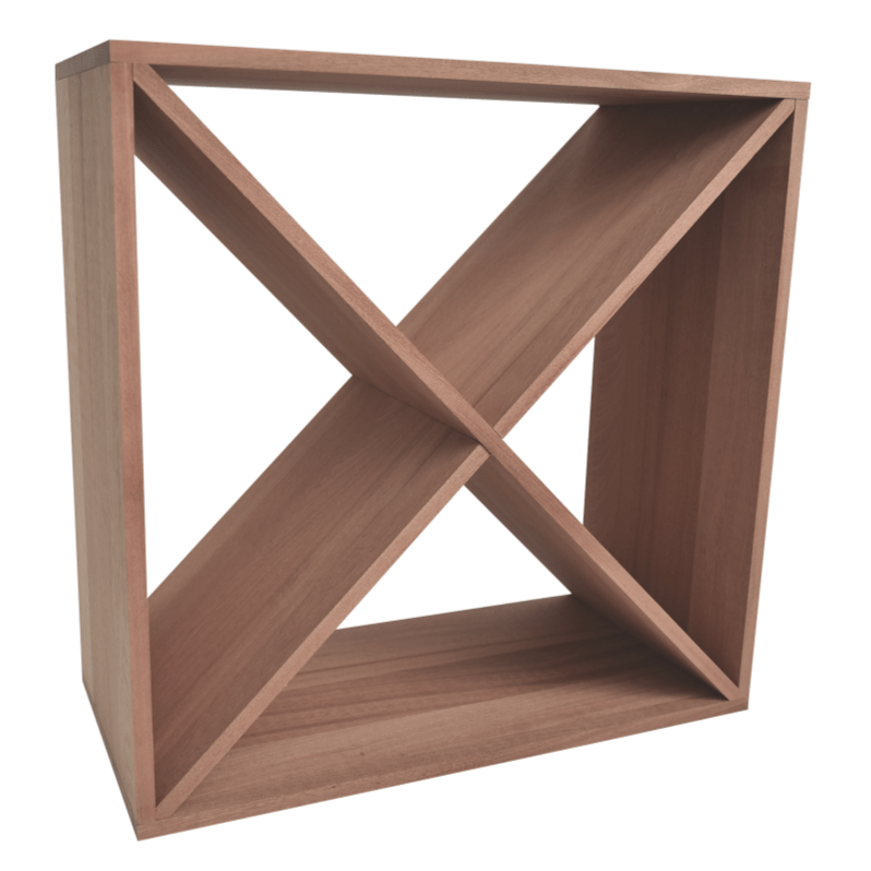 Sapele Hardwood X Module Cube Wine Rack - Wine Rack Store