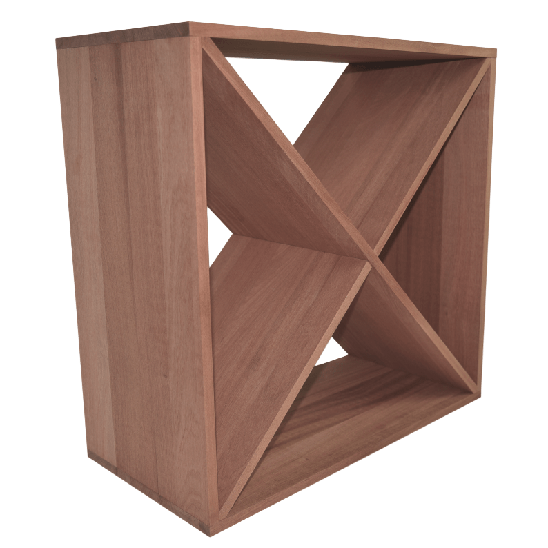 Sapele Hardwood X Module Cube Wine Rack - Wine Rack Store