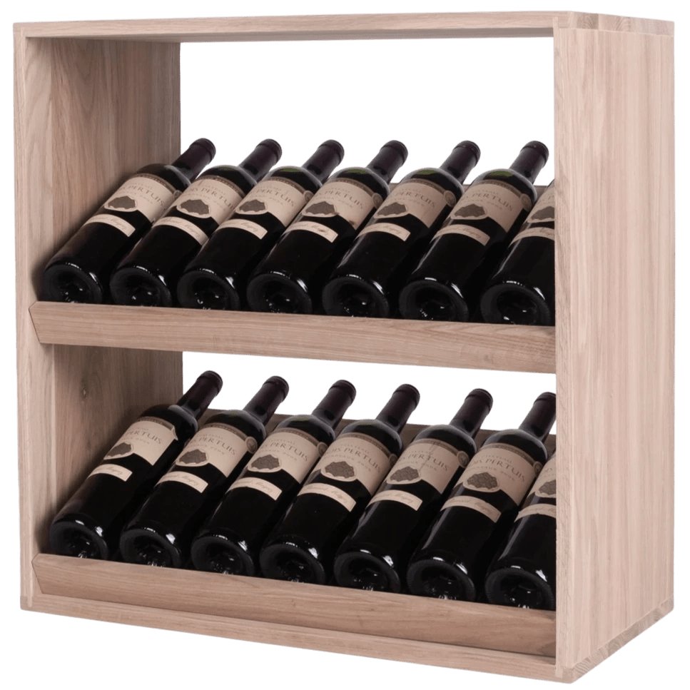 14 Bottles Solid Oak Display Wine Rack - Wine Rack Store