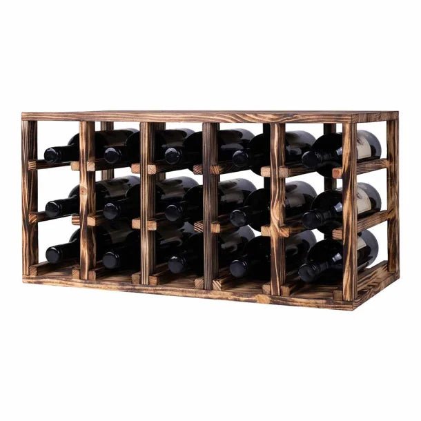 15 Bottles Burnt Pine Cube Wine Rack - Wine Rack Store