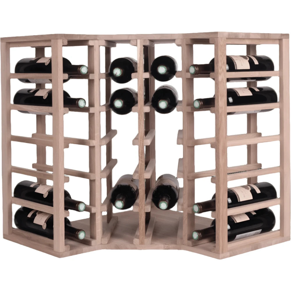 24 bottle Solid Oak Corner Wine Rack Wine Rack Store