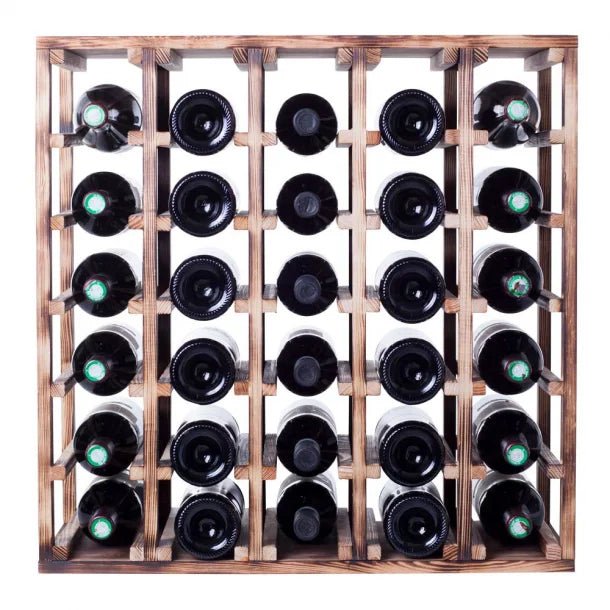 30 Bottles Burnt Pine Cube Wine Rack - Wine Rack Store