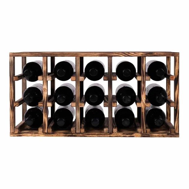 30 Bottles Burnt Pine Cube Wine Rack - Wine Rack Store