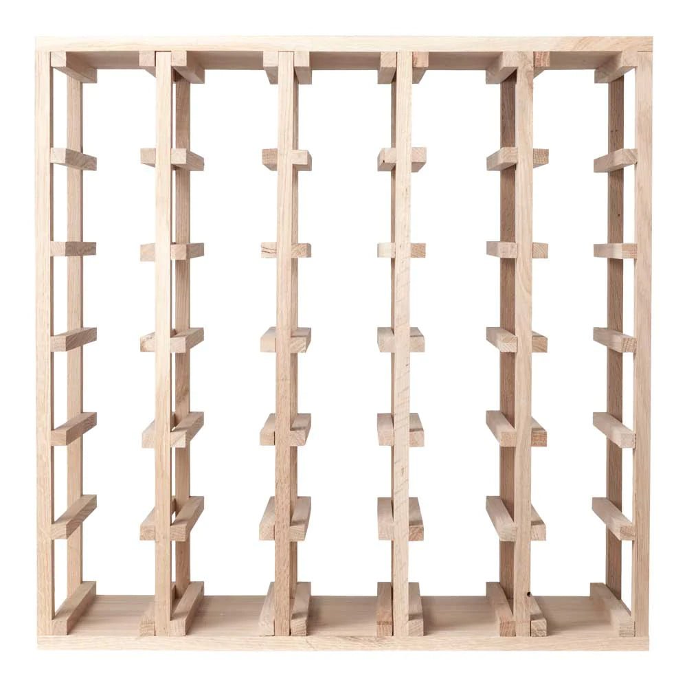 Solid Oak Canvas Cube Wine Rack - Wine Rack Store