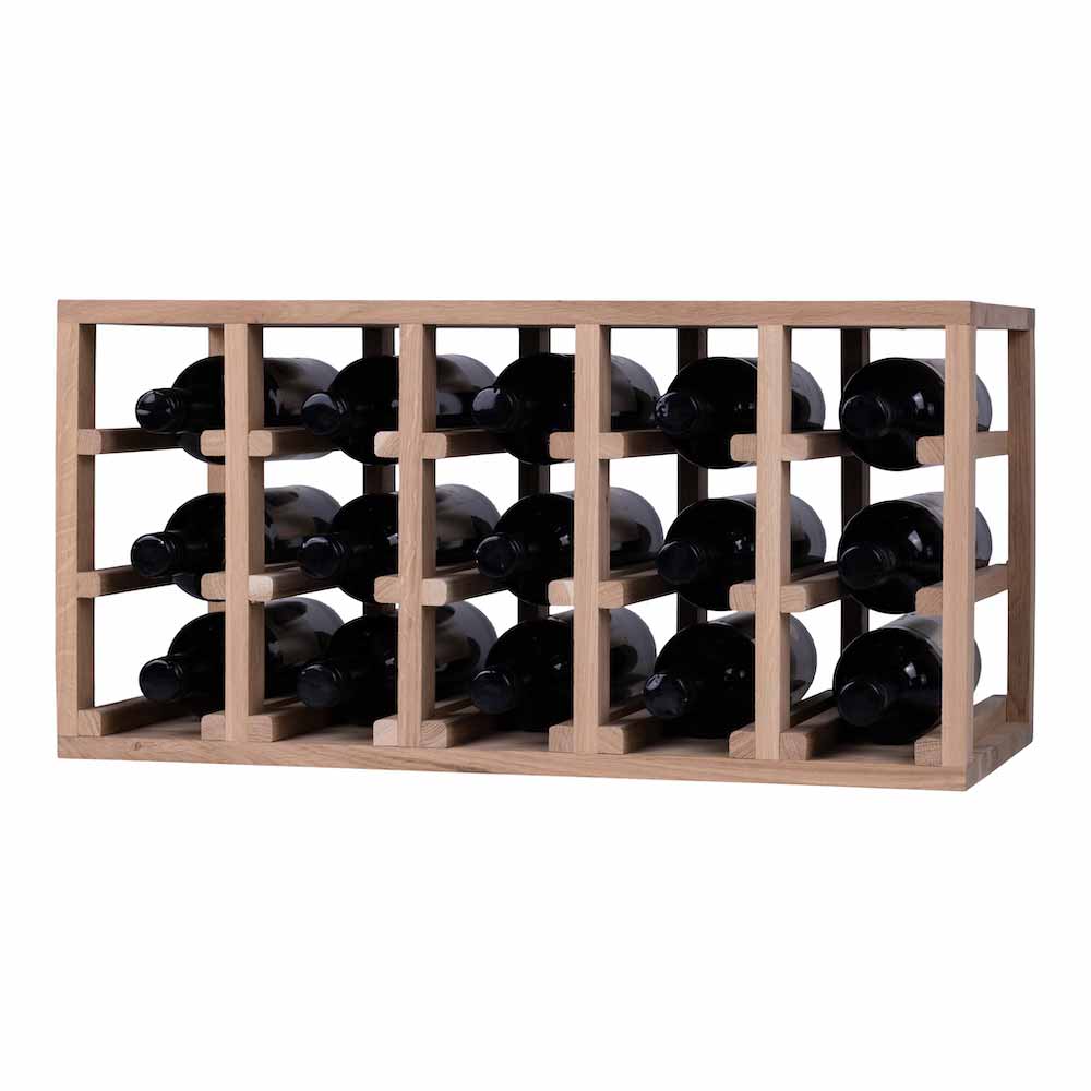 30 Bottles Solid Oak Cube Wine Rack - Wine Rack Store
