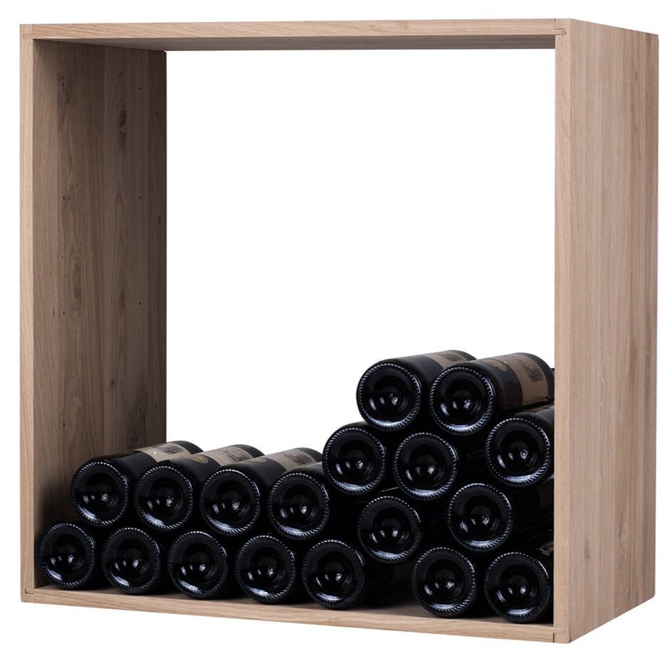 Solid Oak Cube Wine Rack- Wine Rack Store
