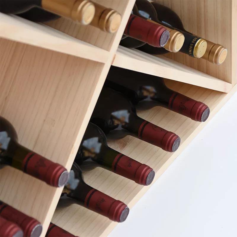 X Module Solid Oak Cube Wine Rack - Wine Rack Store
