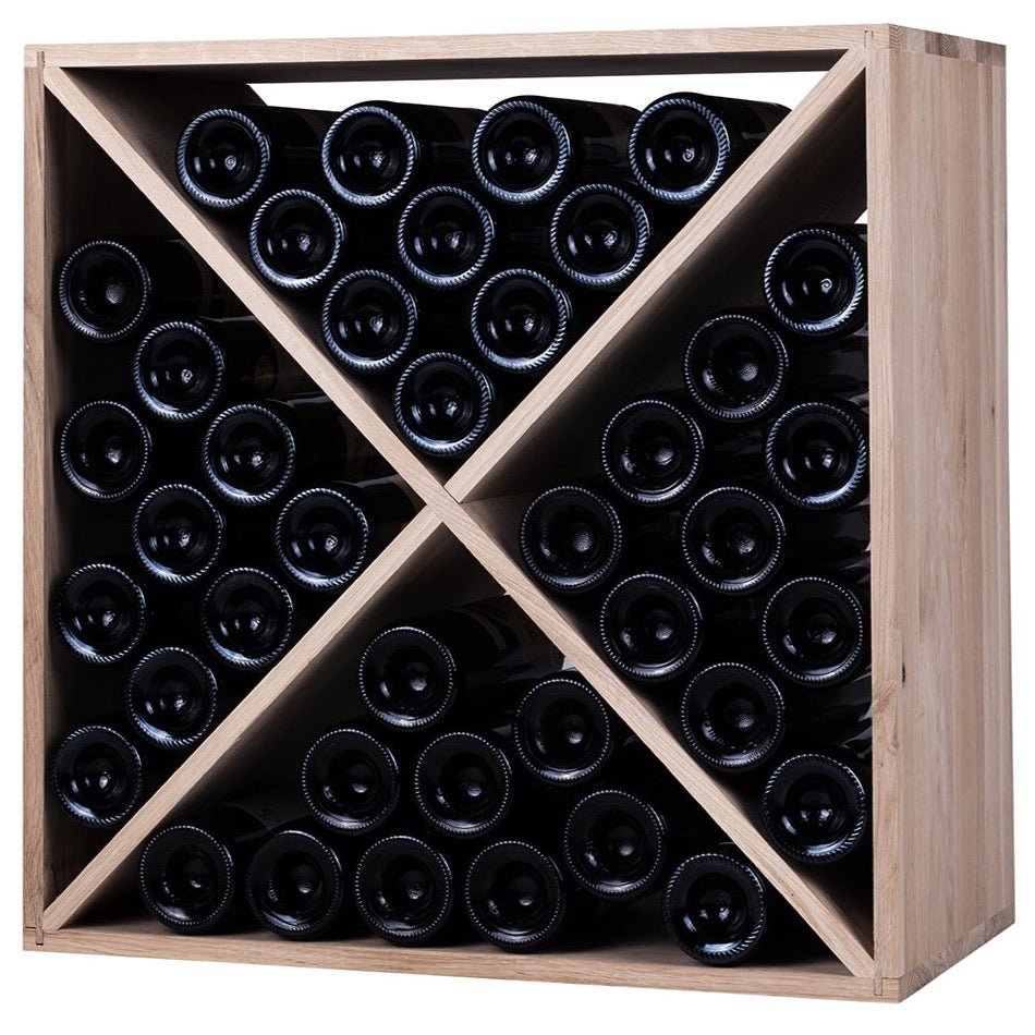 Solid Oak X Module Cube Wine Rack - Wine Rack Store